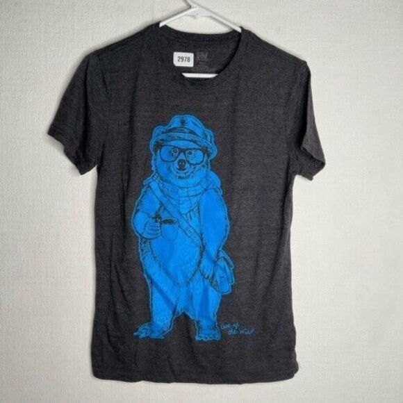 Vintage MVSport Paddington T-Shirt Mens Size S Gray Bear Care of the Wind Tee - Picture 4 of 8